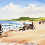 Watercolour: Lossiemouth’s East Beach