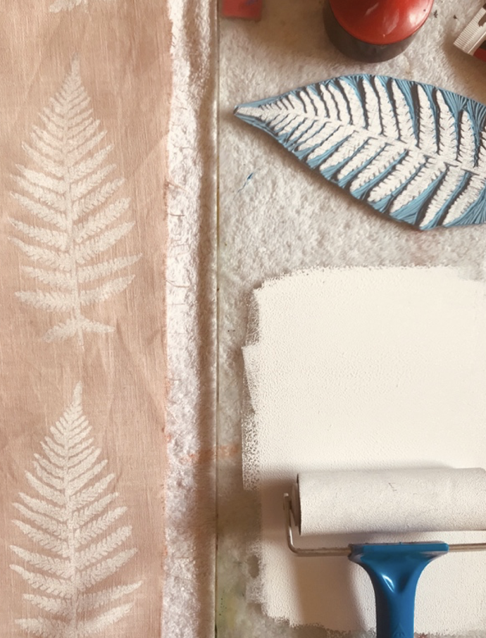 Linocut Textile Block Printing