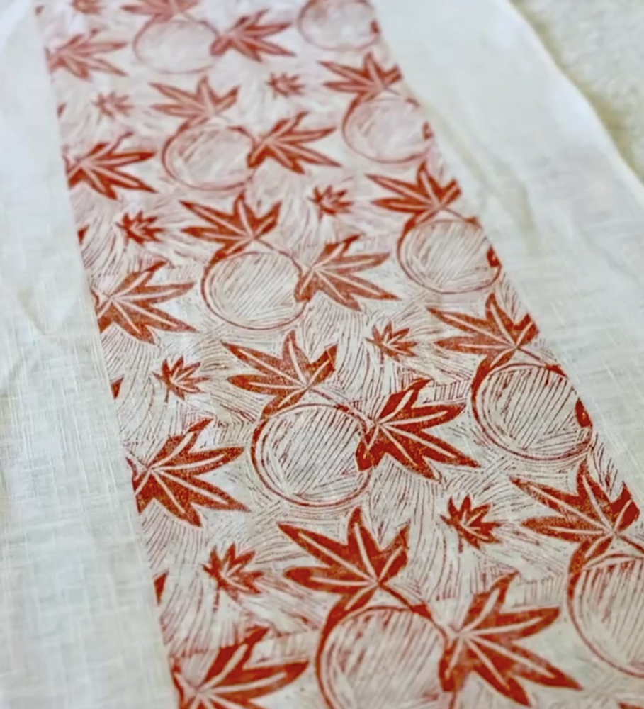 Linocut Textile Block Printing